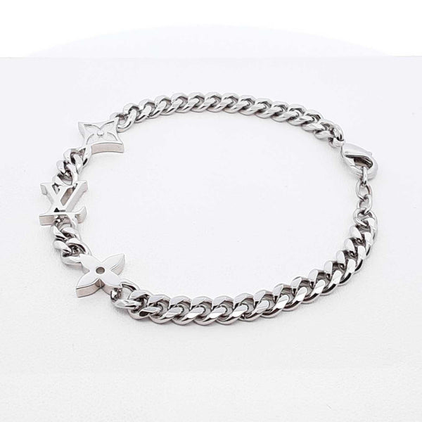 Louis Vuitton Monogram Row Silver-tone Bracelet 7 Inch Fw0925lordu