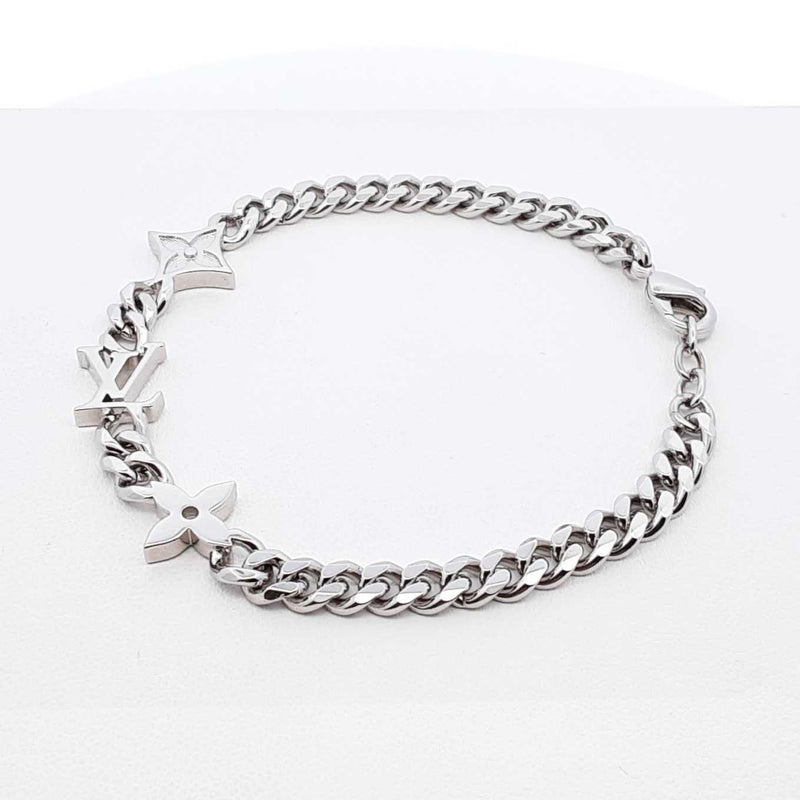 Louis Vuitton Monogram Row Silver-tone Bracelet 7 Inch Fw0925lordu