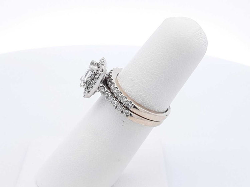 1.58 Cttw Diamond & 14k White Gold Bridal Set 6.4 Grams Size 5.5 Fw1224loxzdu