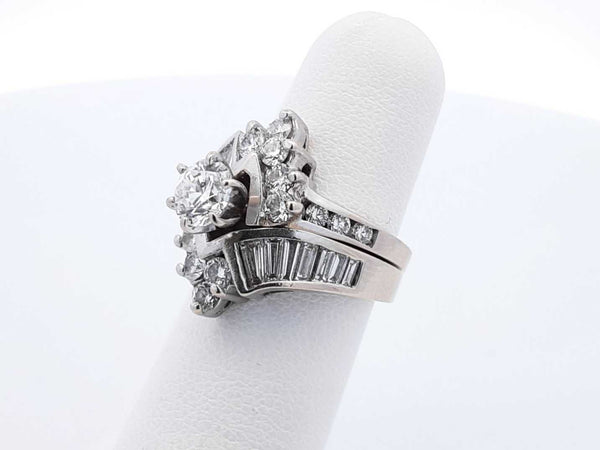 2.08 Cttw Diamond & 14k White Gold Wedding Set 10.7 Grams Size 5.5 Fw0125llxzdu