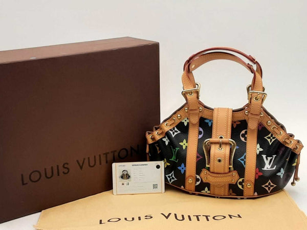 Louis Vuitton Theda Multicolor Monogram Black Handbag Aa0525rxzsa