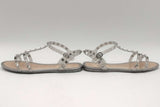 Valentino Pvc Jelly Glitter Rockstud Sandals Size 37 Eb0524ersa