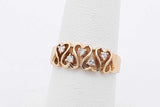 0.05cttw Diamond 18k Yellow Gold Ring With Hearts 3.3 Grams Size 6.25 Eb726oixsa