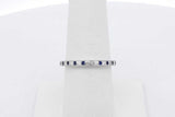 Tiffany & Co. Platinum Diamond & Sapphire Eternity Band 3.6g Size 7 Eb0826wxzsa