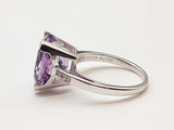 Synthentic Amethyst 18k White Gold 6.1g Ring Size 7.5 Do0725wxzde