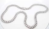 Sterling Silver Cubic Zirconia Cuban Link Chain 124g 24 In Ebosodu 144030007274