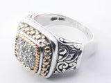 Diamond Statement Ring In Sterling Silver 10.1 Gram Size 9 Fw0426rxzdu