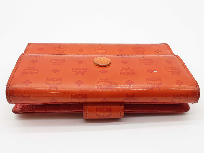 Mcm Orange Patent Leather Wallet Do0525rxde