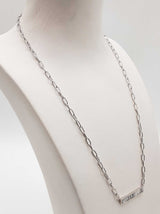 0.80 Cttw Lab Grown Diamonds 0.925 Silver 6.7g Bar Pendant Chain 19 In Do0525srde