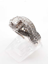 1.18 Cttw Diamond & 14k White Gold Bridal Set 5 Grams Size 8 Fw0925rrxdu