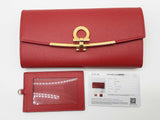 Salvatore Ferragamo Gancini Red Leather Continental Wallet Do0925lrxde