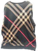Burberry Check Black Tan Red Plaid Cotton Sweater Do0126lorde