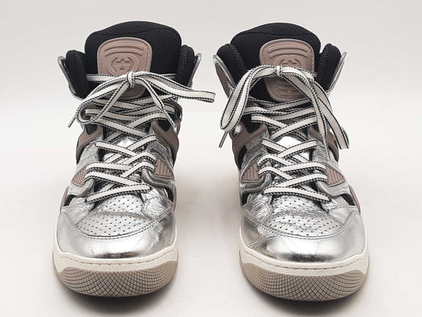 Gucci Basket Silver Sneakers Size 6.5 Aa0925lorsa