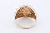 Mexican 50 Pesos "Centenario" Coin Replica Ring 14k Gold 6.8g Size 9 Eb0826poxde