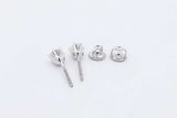 0.7cttw Diamond Stud Screwback Earrings In 14k White Gold 1.3 Grams Eb0526prxdu