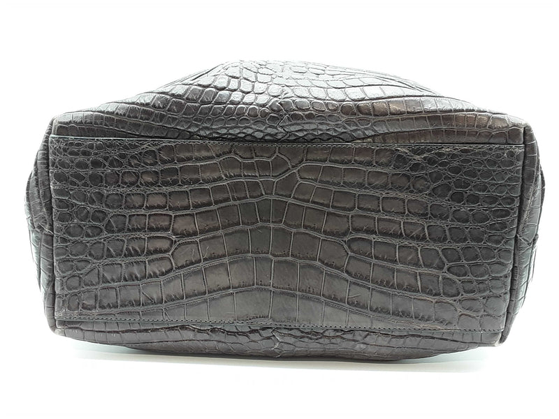 Bottega Veneta Dark Brown Matte Crocodile Leather Large Tote Bag Do0525rxzde