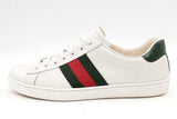 Gucci Aces White Leather Web Sneakers Size 8 Eb0726lrxsa