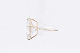 1.0ctw Princess Cut Diamond Stud Earring 14k Yellow Gold 0.8 Grams Eb0126rxzsa