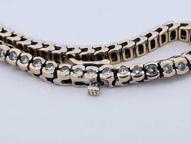 2.88ctw Diamond Tennis Bracelet 14k Yellow Gold 17.5 Grams 7.5 Inch Eb0125erxsa