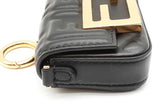 Fendi Ff Embossed Black Leather Nano Baguette Charm Bag Eb1125wxzde