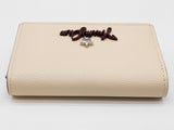 Jimmy Choo Beige Leather Small Card Holder Snap Pouch Do0925wxde