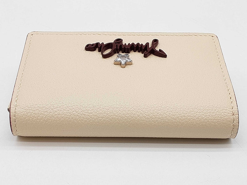 Jimmy Choo Beige Leather Small Card Holder Snap Pouch Do0925wxde