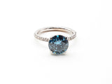 14k White Gold 2.58 Carat Lab Created Blue Diamond Ring Size 6.5 Do0923oirxde