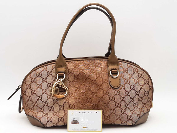 Gucci Metallic Top Handle Heart Bit Gold Handbag Aa0925wxzsa