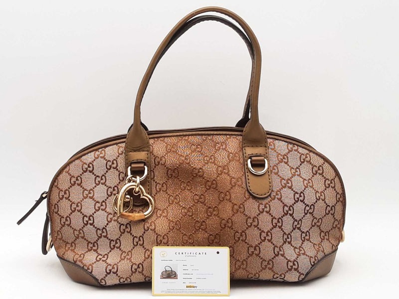 Gucci Metallic Top Handle Heart Bit Gold Handbag Aa0925wxzsa