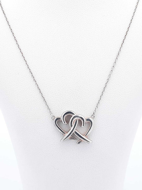 Tiffany & Co. Paloma Picasso Loving Hearts Silver Necklace 18 Inch Fw0725rzdu