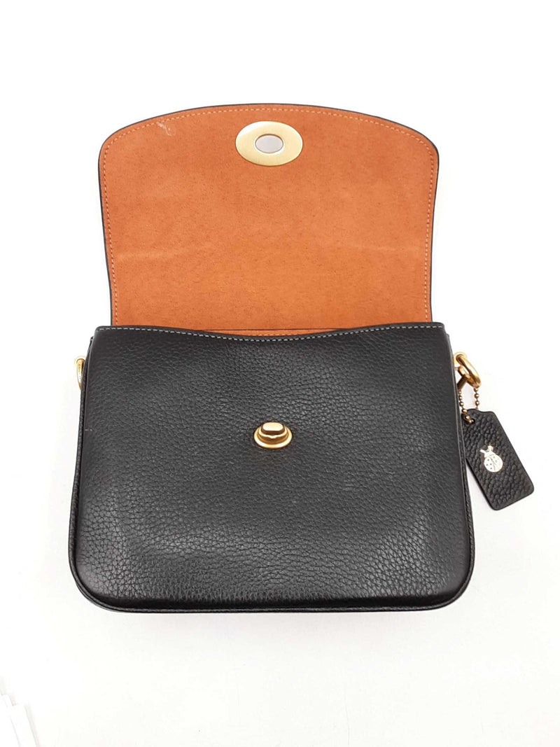 Coach Cassie Crossbody Bag 19 In Black Pebbled Leather Fw1125ixdu