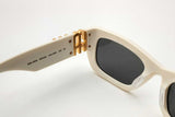 Miu Miu Smu 09w White & Gold Cat Eyed Sunglasses Lh1124crde