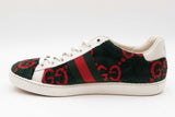 Gucci Ace Gg Monogram Red & Green Terry Cloth Sneakers Size 36.5 Eb1225crdu
