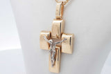 14k Yellow Gold Chain & Crucifix Pendant 13.8 Grams 25 Inch Eb0626orxsa