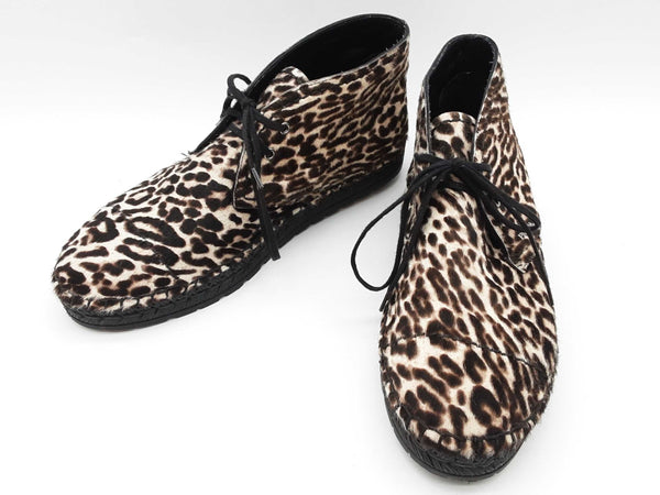 Prada Espadrille Leopard Print Calfhair Ankle Boots Size Eu 38.5 Do0725rxde