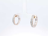 1.0 Cttw Diamond & 14k Two-tone Latch-back Hoop Earrings 6.3 Grams Fw0925wrxdu