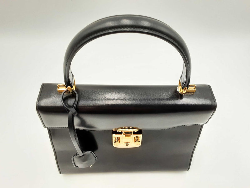 Gucci Lady Lock Black Leather Top Handle Bag Fw0225ozxdu