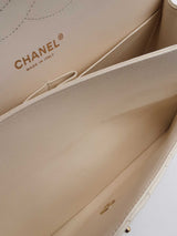 Chanel White Caviar Quilted Leather Double Flap Shoulder Bag Eb0126prxzsa