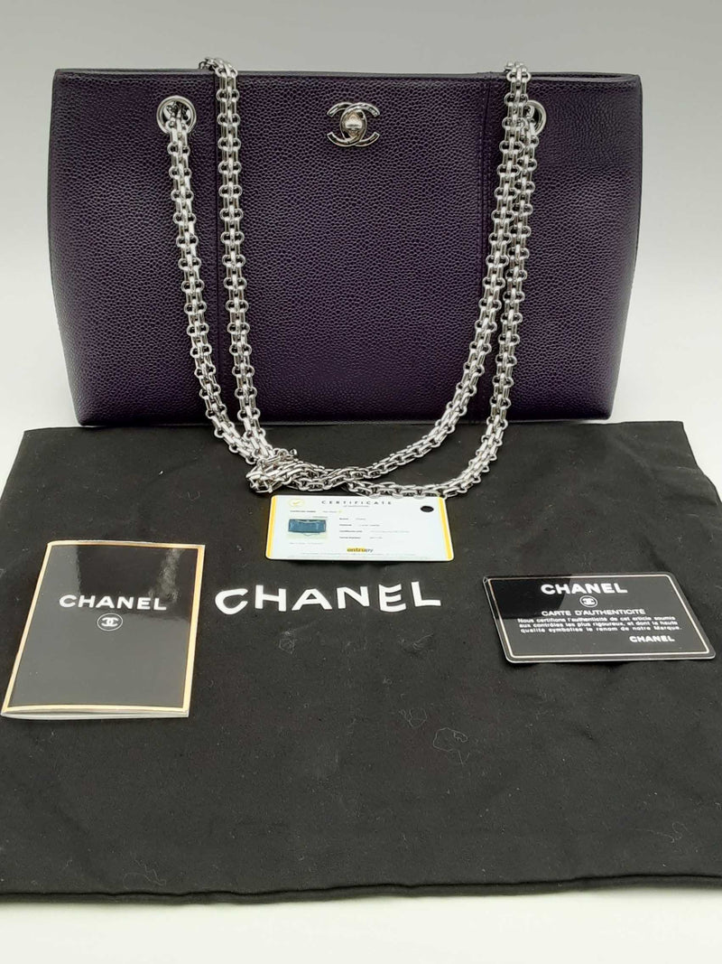 Chanel Purple Leather Bijoux Shopping Tote Bag Eb0324lcxzsa