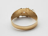 0.02 Carat Natural Diamond 14k Yellow Gold 1.7g Nugget Ring Size 4.5 Do0526lcrde