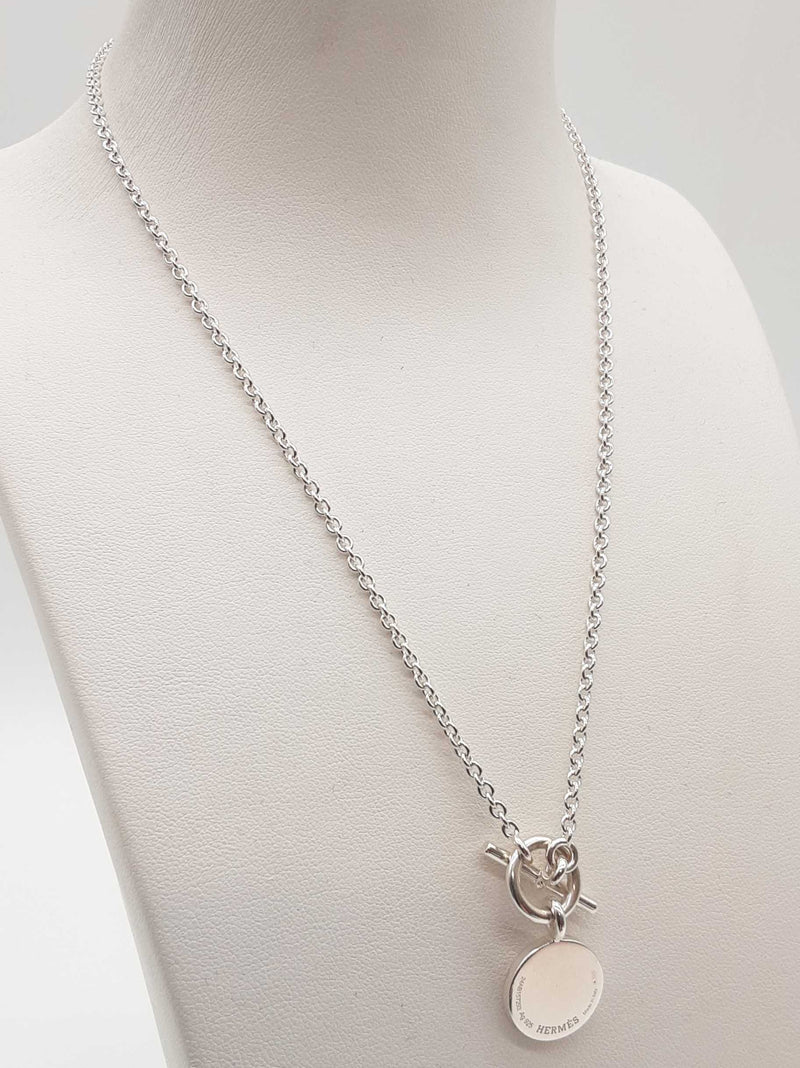 Hermes Amulettes Ex- Libris 0.925 Silver 16.1g Pendant Chain 16 In Do0525ooxde