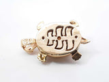 Mama And Baby Turtle Locket Pendant In 14k Tri-color Gold 6.9 Grams Fw0726wsxdu