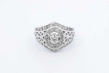 0.66cttw Diamond Ring In 14k White Gold 7.9 Grams Size 7 Eb0626irxdu