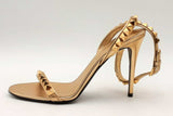 Valentino Garavani Rockstud Gold Metallic Ankle Wrap Heels Size 39 Eb0125lrxsa