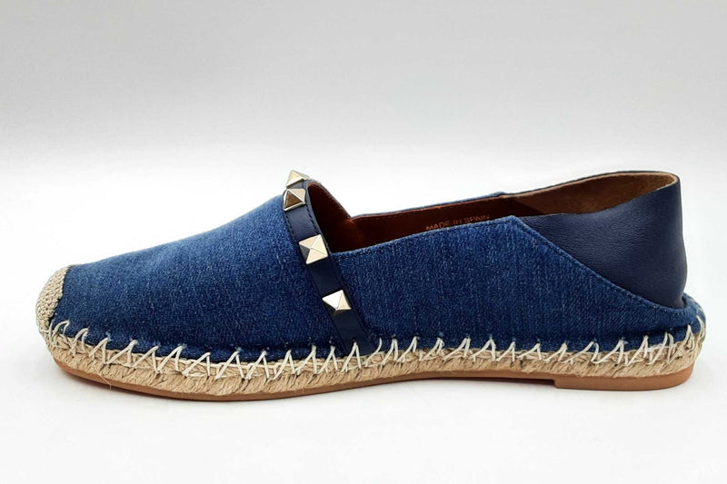 Valentino Denim Rockstud Espadrilles Size 36 Eb1124lxzdu