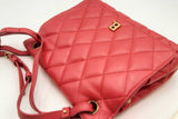 Balenciaga Quilted Red Leather Touch B. Shoulder Bag Eb1024wrxsa