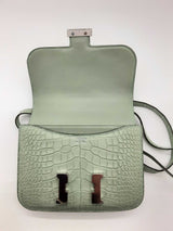 Hermes Constance Mini Green Croc Leather Shoulder Bag Do0523oexzxde