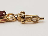 Red Garnet 14k Yellow Gold 9.73g Tennis Bracelet 7.25 In Do0325rxzde