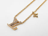 Louis Vuitton Lv Iconic Gold-tone Cubic Zirconia Necklace 18.5 Inch Fw0925lrzdu