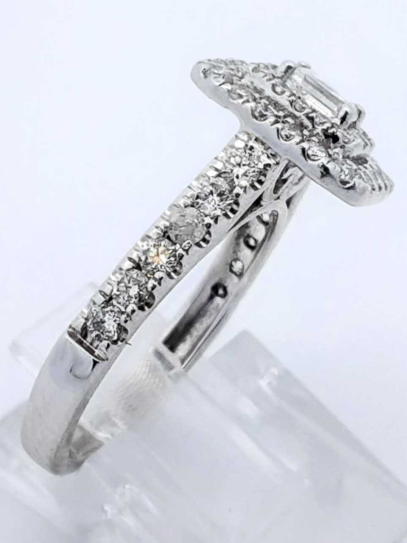1.32 Cttw Diamond & 14k White Gold Double Halo Ring 4.1 Gram Sz 6.75 Fw0725pzxdu